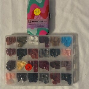 Colorful Manicure Kit with Case of nails